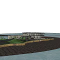 Modern style tourist reception center 3d model