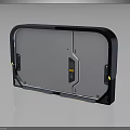 Blue Framed Rectangular Panel With Yellow Accents For Electronic Device Component