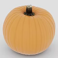 Yellow Ribbed Pumpkin Decorative Ornament Set With Classic Design For Home Decoration