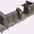 Industrial Modular Metal Structures With Connected Units Antennas And Platform
