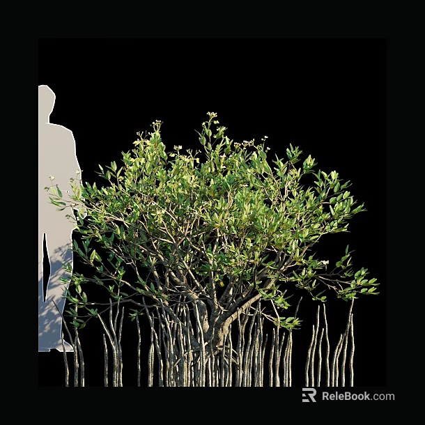 Lush Green Arbor With Dense Foliage And Strong Trunk In Natural Environment 3d model 