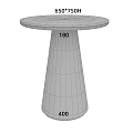 Round Modern Conference Table With White Marble Top And Wooden Cone Base