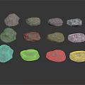 Natural Wood And Stone Decorative Materials With Various Shapes Textures And Colors