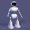 Intelligent Robot With White And Teal Body Modern Design 3d model