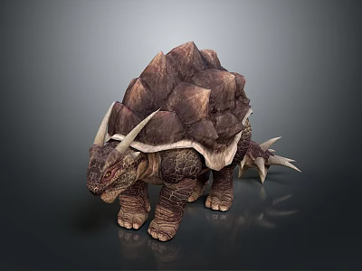 Ankylosaurus Dinosaur Figure With Armored Shell Horned Head And Spiked Tail 3d model