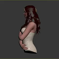 Game Movie Female Character With Long Brown Braided Hair And Golden Headpiece In White Dress