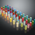 Colorful Dominoes Arranged In A Row With Various Colors And Reflective Effect For Daily Use
