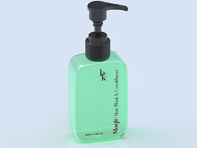Miracle Hair Scalp Conditioner Green Bottle With Black Pump Dispenser 500ml 3d model