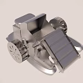 Electric Toy Silver Detailed Mechanical Structure With Wheels And Cart Design