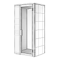 Blue Public Facility Storage Cabinet With Glass Door And Control Panel