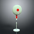 Household White Standing Fan With Red Control Panel And Modern Design