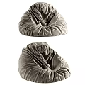 Two Gray Soft Fabric Cozy Bean Bag Chairs for Living Room Seating