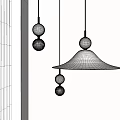 Modern White Pendant Lights With Spherical And Umbrella Shaped Design In Minimalist Interior