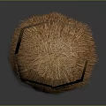 Rustic Hay Bale With Natural Straw Texture On Dark Background And Round Shape 3d model