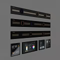 Modern Wall Mounted Smart Control Panels With Digital Displays And Knob Controls 3d model