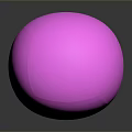 Pink Mushroom With Round Cap Light Base And Smiley Face Design