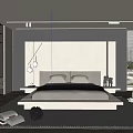 Modern Bedroom Interior Design With Bedside Tables Pendant Lights Wardrobe And Area Rug