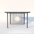 Modern Outdoor Sunshade Structure With Metal Frame And Elegant Pattern For Patio 3d model