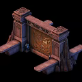 Ancient Egyptian Entrance Gate With Intricate Carved Panels And Stone Pillars