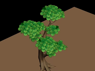 Lush Green Leaf Tree With Brown Trunk And Dense Foliage 3d model