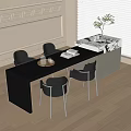 Dining table and chair combination 3d model