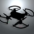 Black Silhouette Quadcopter Drone Design With Four Propellers And Frame 3d model
