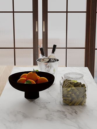 Modern Kitchen Ornaments Fruit Tray Ice Bucket Wine Cookie Jar 3d model