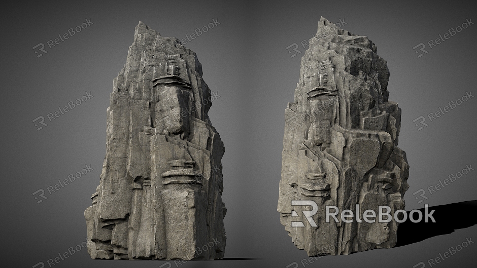 Rock Cliff Stone Stone Cartoon Stone Boulder Reef model