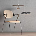 Minotti Modern Dining Chair With Metal Frame And Comfortable Upholstered Seat