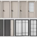 Modern Hinged Doors with Various Designs Glass Panels and Wooden Frames