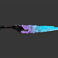 Fantasy Glowing Sword With Blue Purple Crystal Blade And Decorative Hilt