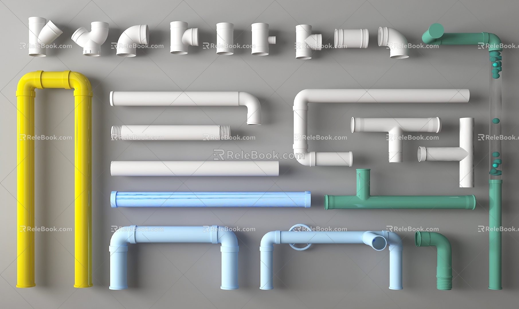 Pipe Drainage Pipe Sewer Pipe Parts Pipe Fittings Pipe Combination 3d model