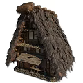 Traditional Thatched House With Rustic Wooden Structure Balcony Windows And Thatch Roof Design
