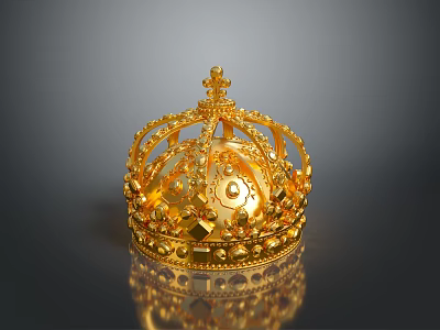 Luxurious Golden Crown With Intricate Patterns And Ornate Decorative Details 3d model