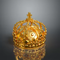 Luxurious Golden Crown With Intricate Patterns And Ornate Decorative Details