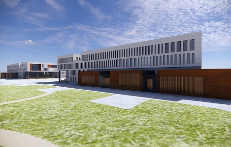 Modern School 3d model