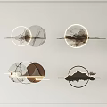 Modern Circular Wall Decor With Artistic Landscape Patterns And Lighting Accents 3d model