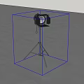 Professional Studio Lighting With Black Tripod Stand And Barn Doors 3d model