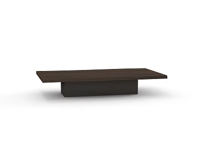 Modern Dark Wood Coffee Table With Flat Top And Sturdy Base Design 3d model