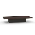 Modern Dark Wood Coffee Table With Flat Top And Sturdy Base Design