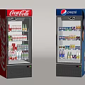 Beverage Coolers From Coca Cola And Pepsi Filled With Assorted Drinks 3d model