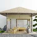 thatched pavilion gazebo pavilion view pavilion 3d model