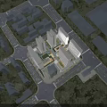 Aerial Planning of Urban Community With High Rise Buildings Road Networks and Green Spaces