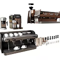 Modern Kitchen Appliances With Home And Commercial Coffee Machines Cups And Accessories
