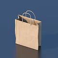 Brown Paper Shopping Bag With Two Handles Simple Eco Friendly Reusable Design 3d model