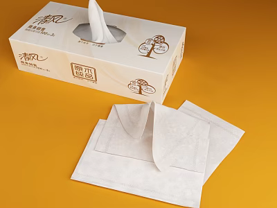Soft White Facial Tissues In Decorative Box For Everyday Home And Office Use 3d model