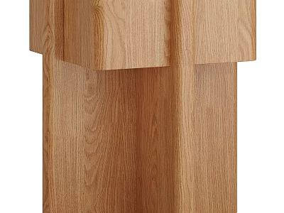 Modern Oak Wooden Stool With Natural Wood Grain And Simple Design Structure 3d model