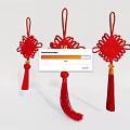 Traditional Red Chinese Knot Pendant with Fu Character and Decorative Tassels for Home Decoration
