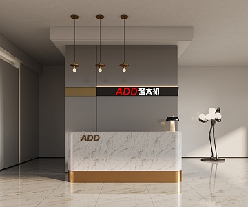 Modern Front Desk Public Office Reception Desk Front Desk Background Wall Hotel Front Desk Reception Hall Lobby Front Desk 3d model