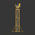 Yellow Tower Crane Equipment With Long Boom Ladder Structure And Industrial Design
